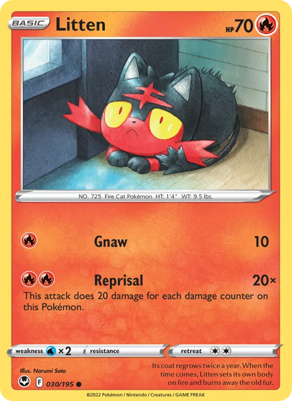 Litten #030 – Silver Tempest card