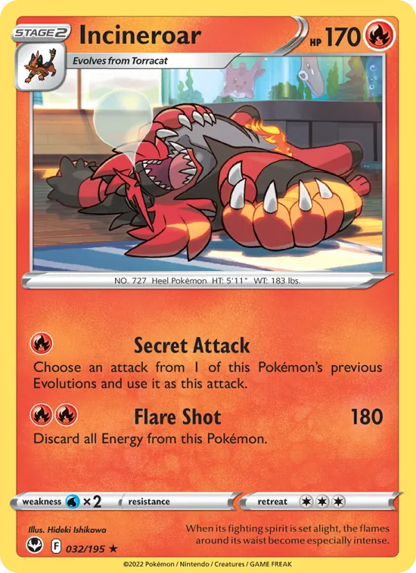 Incineroar #032 – Silver Tempest card