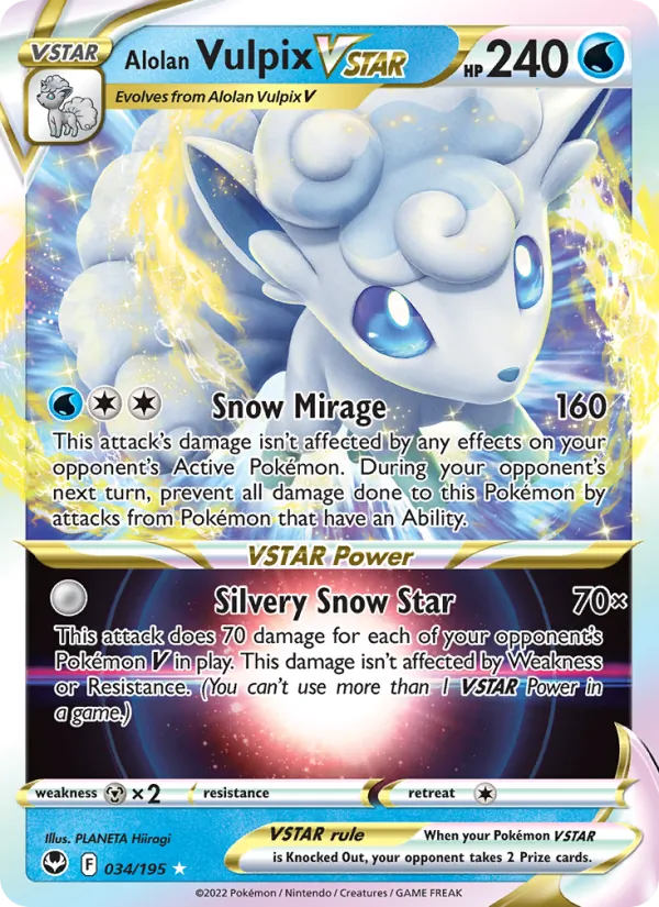 Alolan Vulpix VSTAR #034 – Silver Tempest card