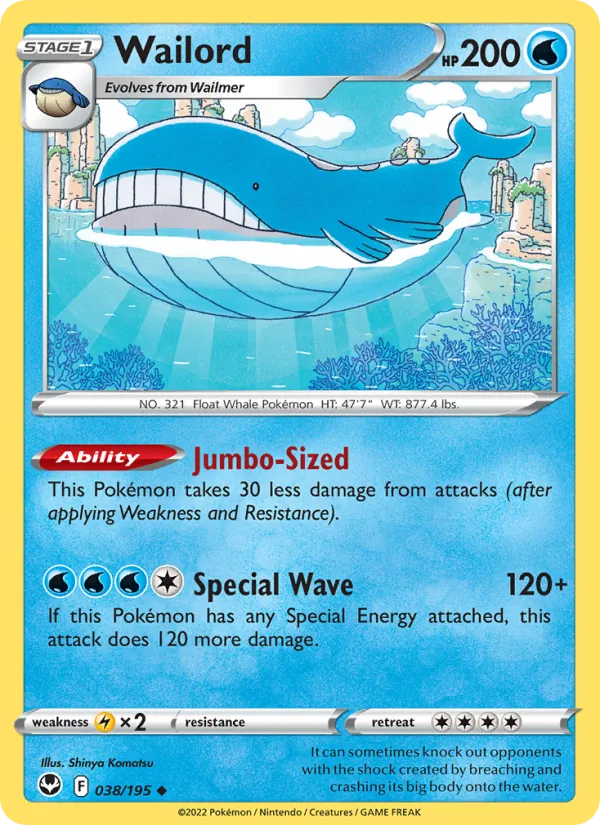 Wailord #038 – Silver Tempest card