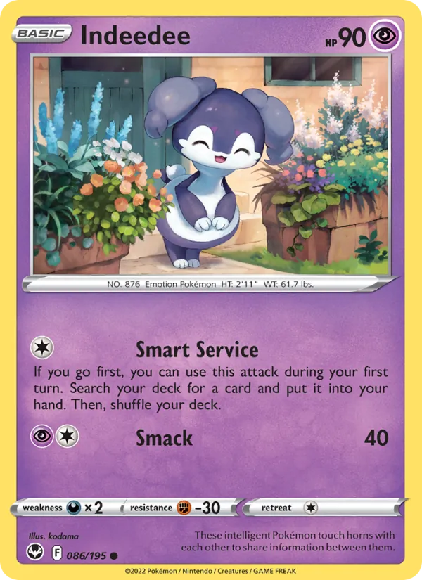 Indeedee #086 – Silver Tempest card
