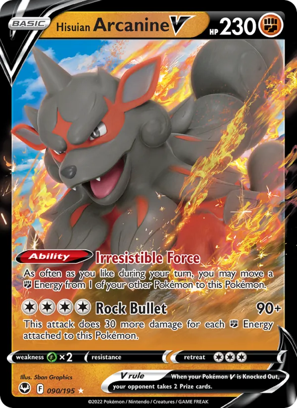 Hisuian Arcanine V #090 – Silver Tempest card