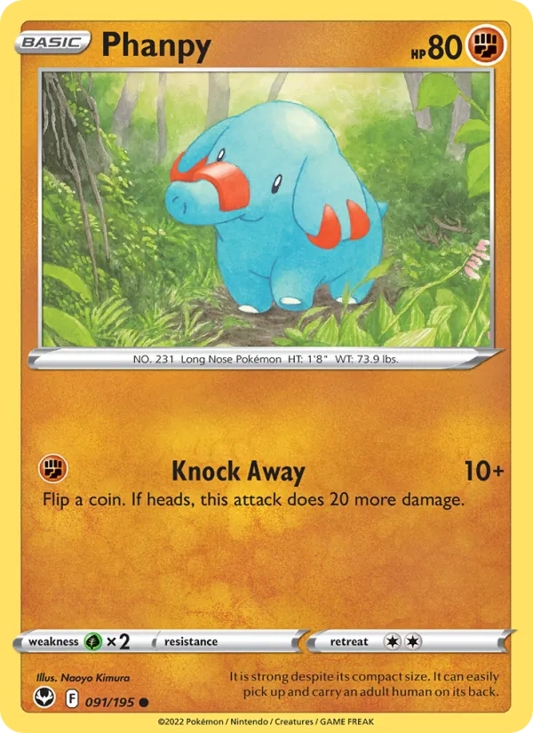 Phanpy #091 – Silver Tempest card