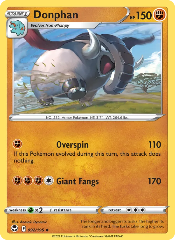 Donphan #092 – Silver Tempest card