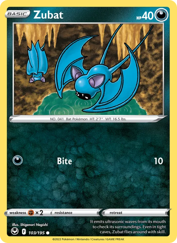 Zubat #103 – Silver Tempest card