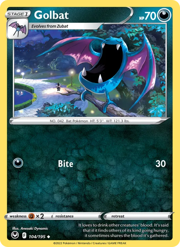 Golbat #104 – Silver Tempest card
