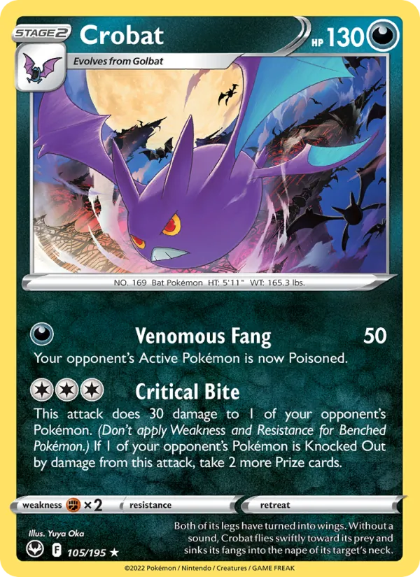 Crobat #105 – Silver Tempest card