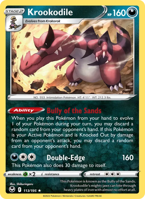 Krookodile #113 – Silver Tempest card