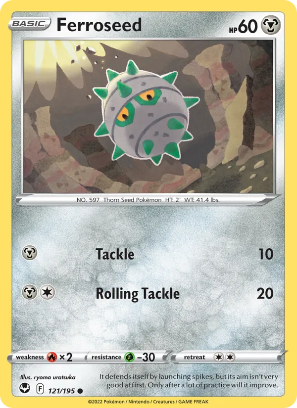 Ferroseed #121 – Silver Tempest card