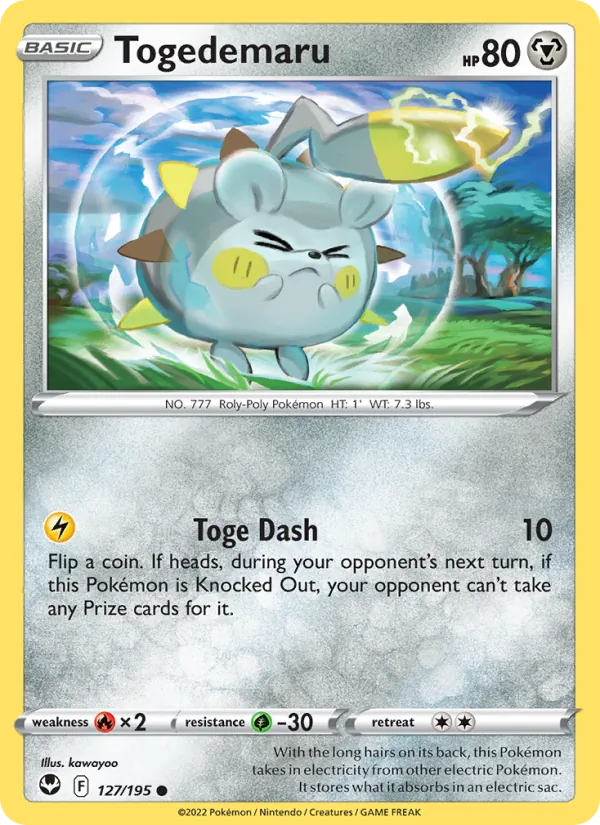Togedemaru #127 – Silver Tempest card