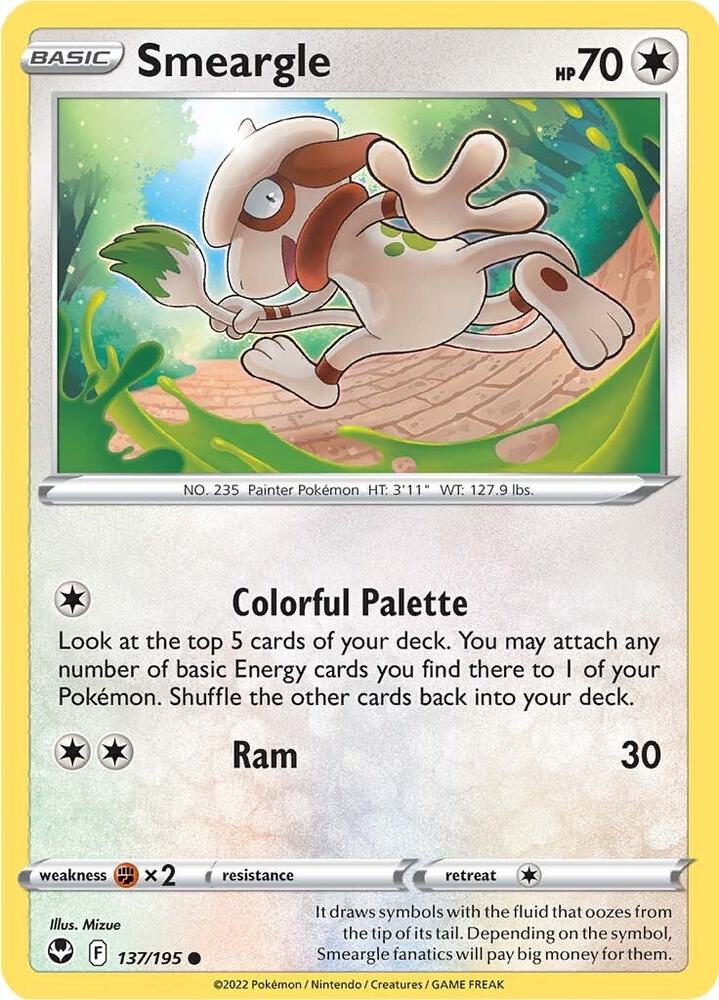Smeargle #137 – Silver Tempest card
