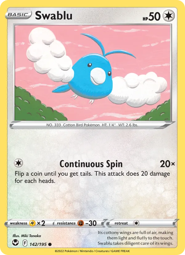 Swablu #142 – Silver Tempest card