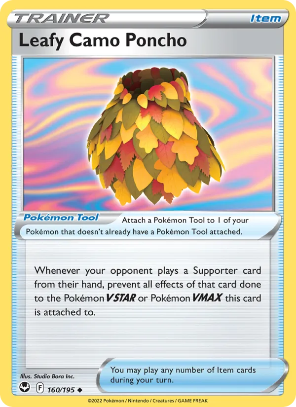 Leafy Camo Poncho #160 – Silver Tempest card