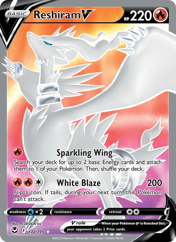 Reshiram V #172 – Silver Tempest card