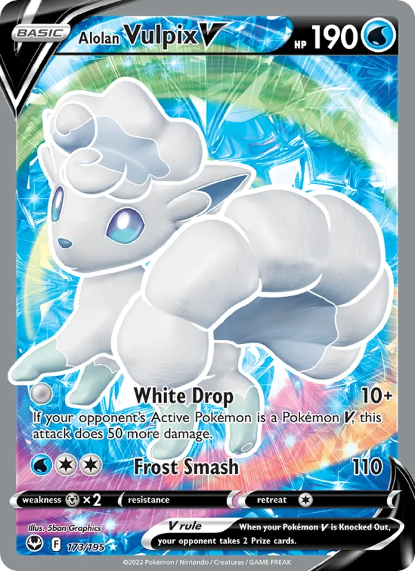 Alolan Vulpix V #173 – Silver Tempest card