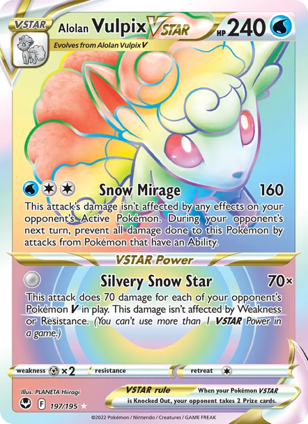 Alolan Vulpix VSTAR #197 – Silver Tempest card