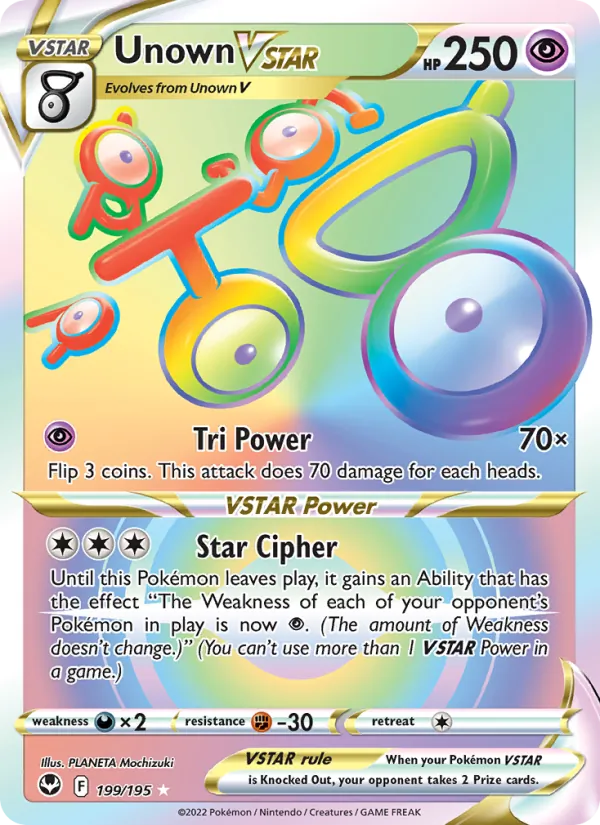 Unown VSTAR #199 – Silver Tempest card