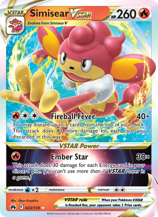 Simisear VSTAR #023 – Crown Zenith card