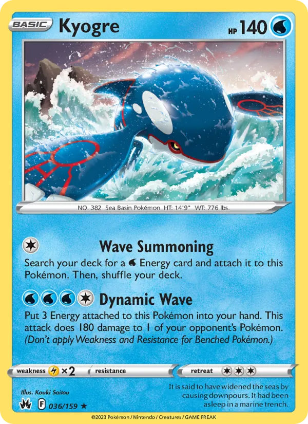 Kyogre #036 – Crown Zenith card