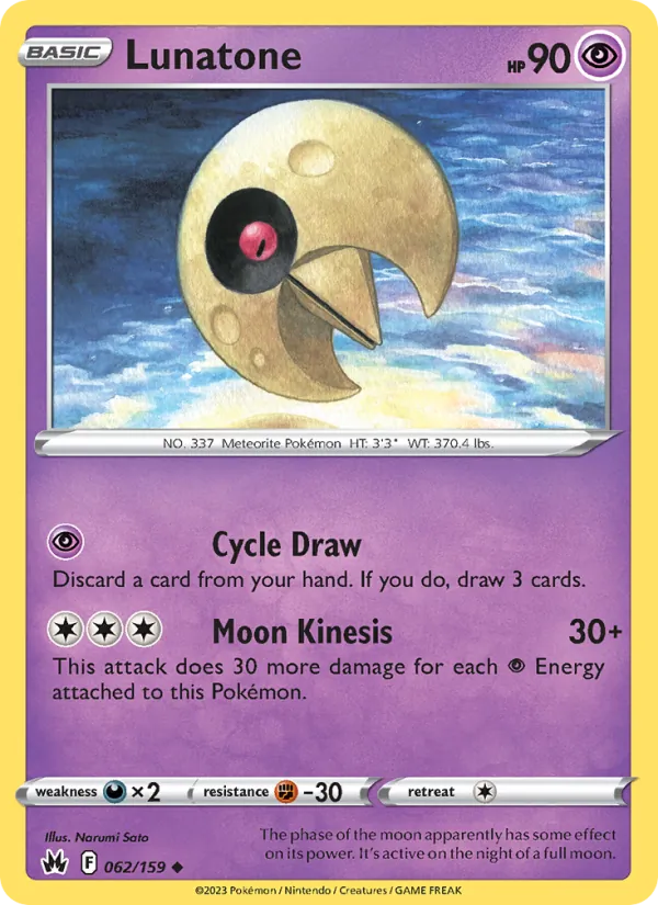 Lunatone #062 – Crown Zenith card