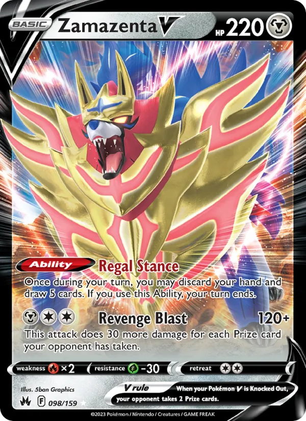 Zamazenta V #098 – Crown Zenith card