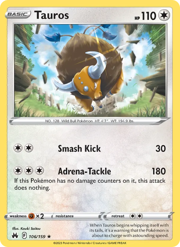 Tauros #106 – Crown Zenith card