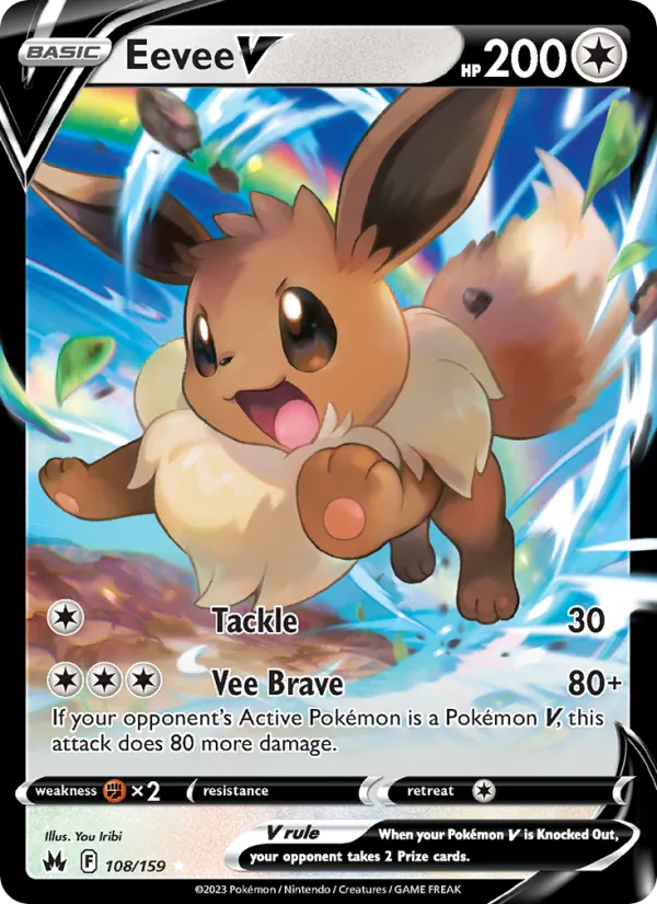Eevee V #108 – Crown Zenith card