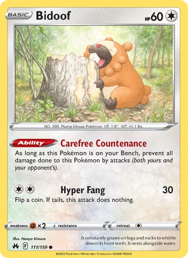 Bidoof #111 – Crown Zenith card