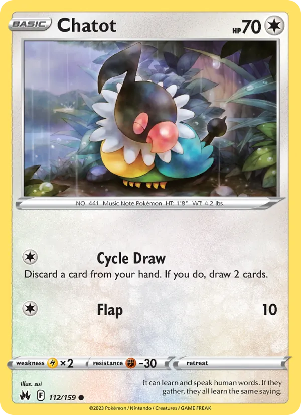 Chatot #112 – Crown Zenith card