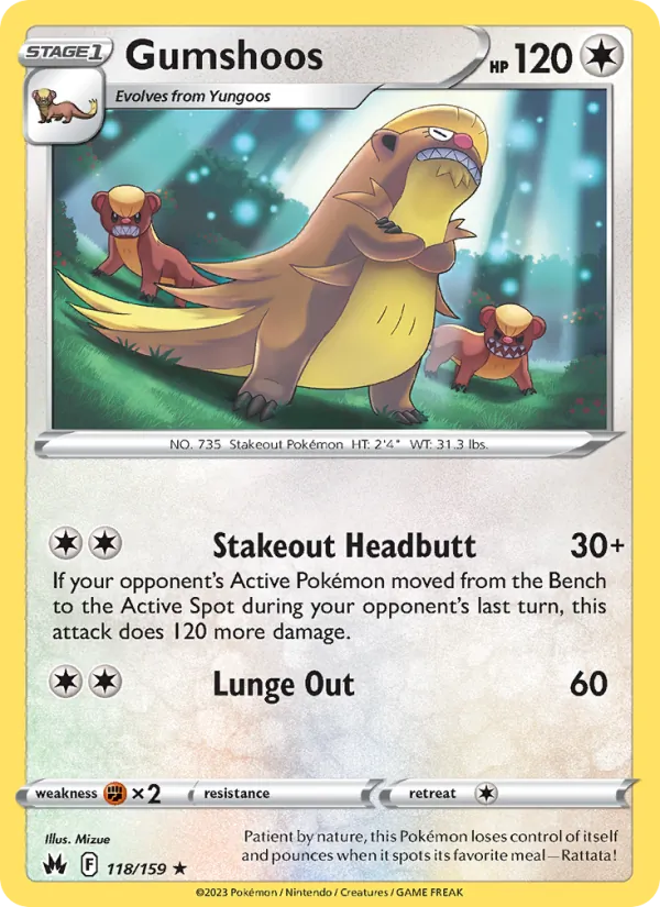 Gumshoos #118 – Crown Zenith card