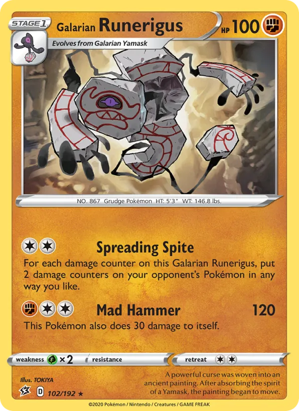 Galarian Runerigus #102 – Rebel Clash card