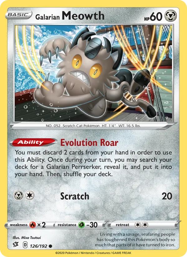 Galarian Meowth #126 – Rebel Clash card