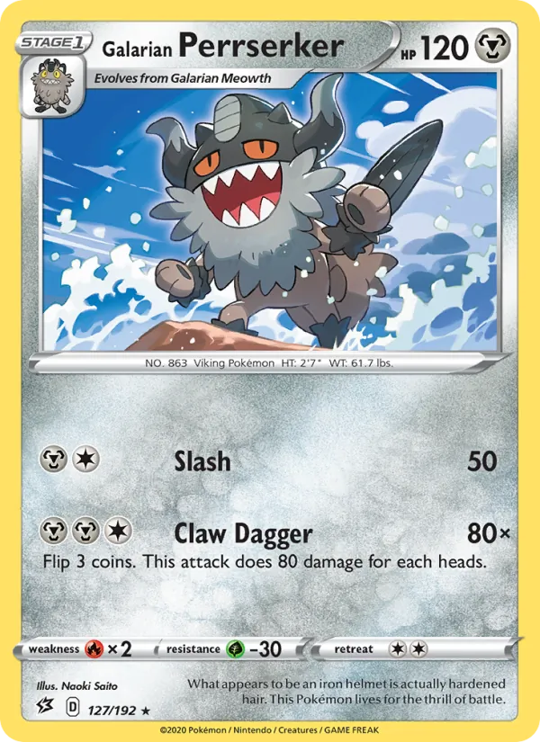 Galarian Perrserker #127 – Rebel Clash card