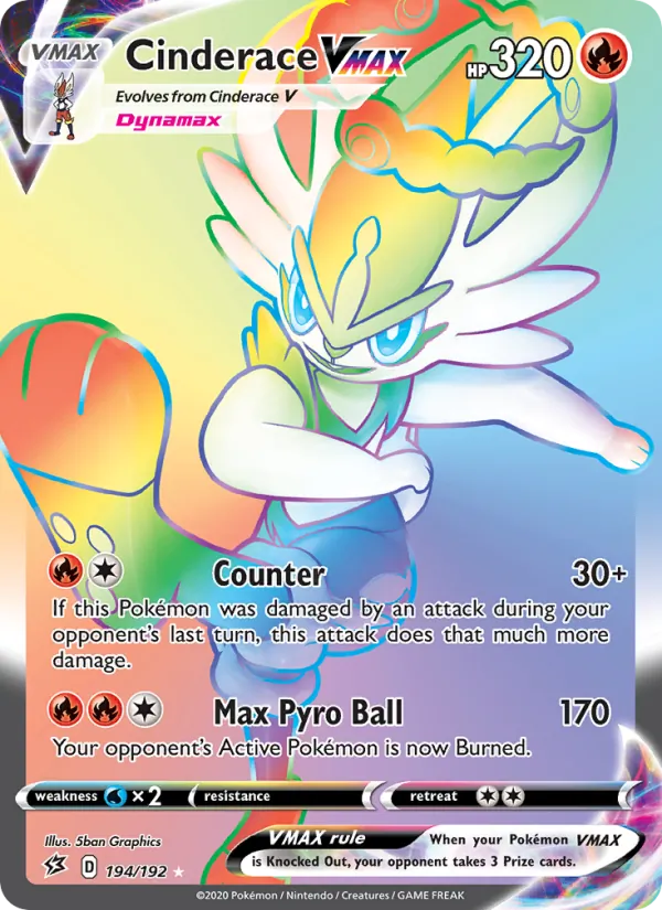 Cinderace VMAX #194 – Rebel Clash card