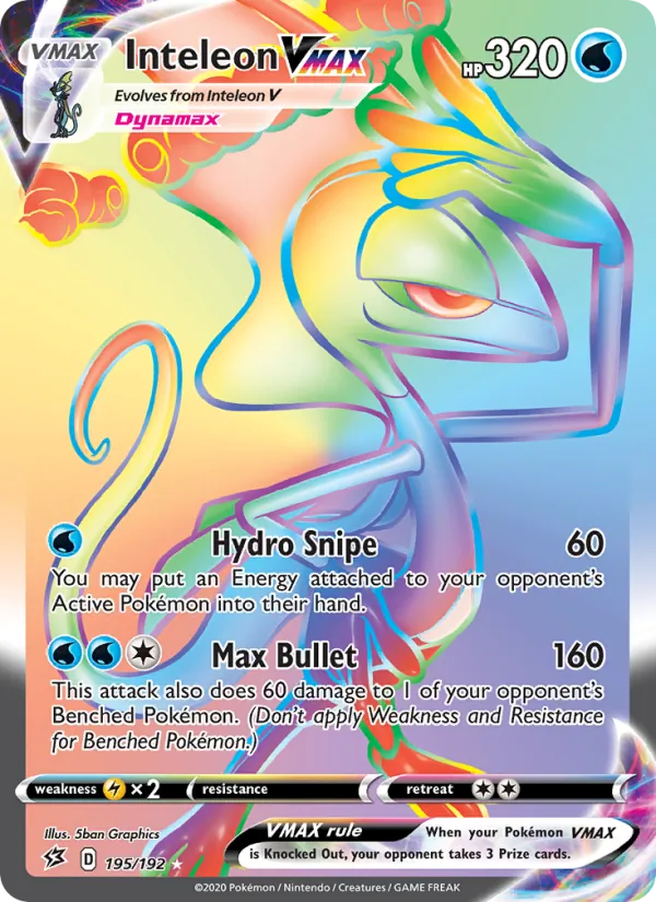 Inteleon VMAX #195 – Rebel Clash card