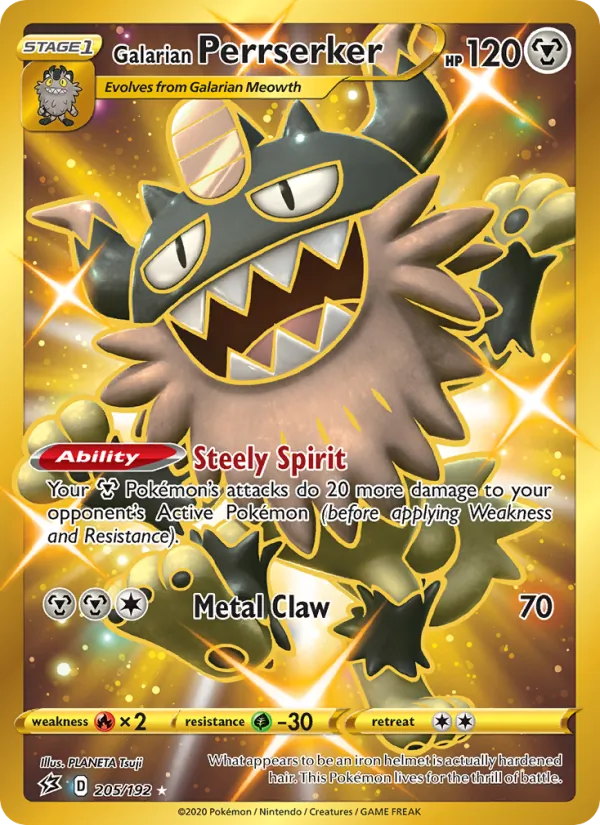 Galarian Perrserker #205 – Rebel Clash card
