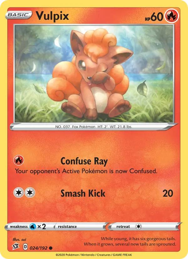 Vulpix #24 – Rebel Clash card