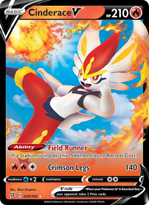 Cinderace V #35 – Rebel Clash card