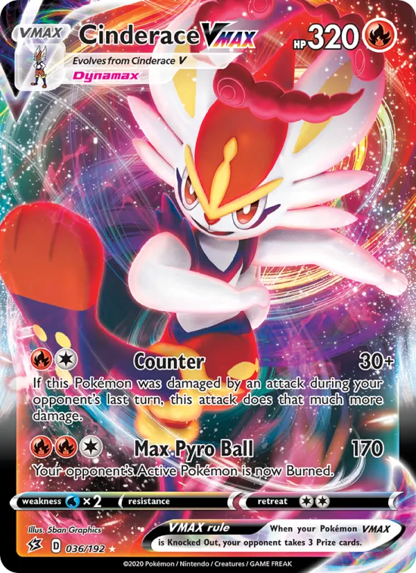 Cinderace VMAX #36 – Rebel Clash card
