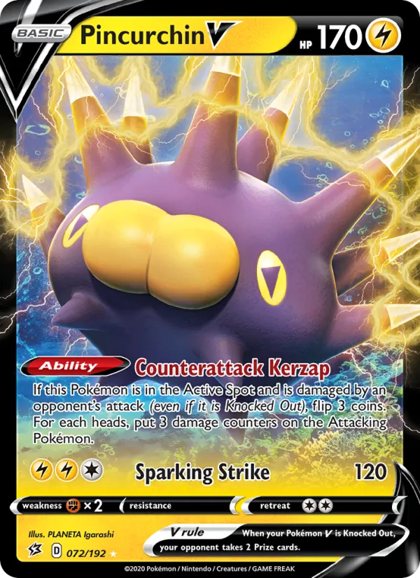 Pincurchin V #72 – Rebel Clash card