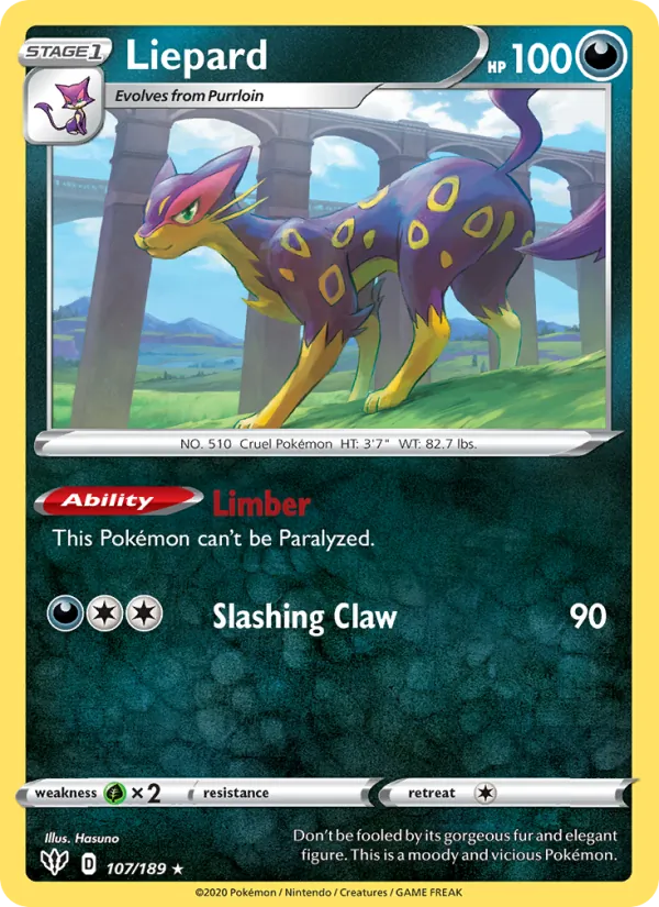 Liepard #107 – Darkness Ablaze card