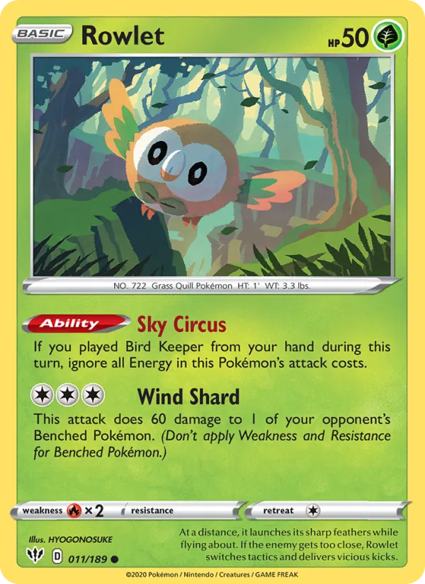Rowlet #11 – Darkness Ablaze card