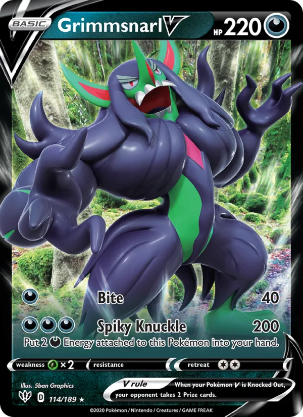 Grimmsnarl V #114 – Darkness Ablaze card