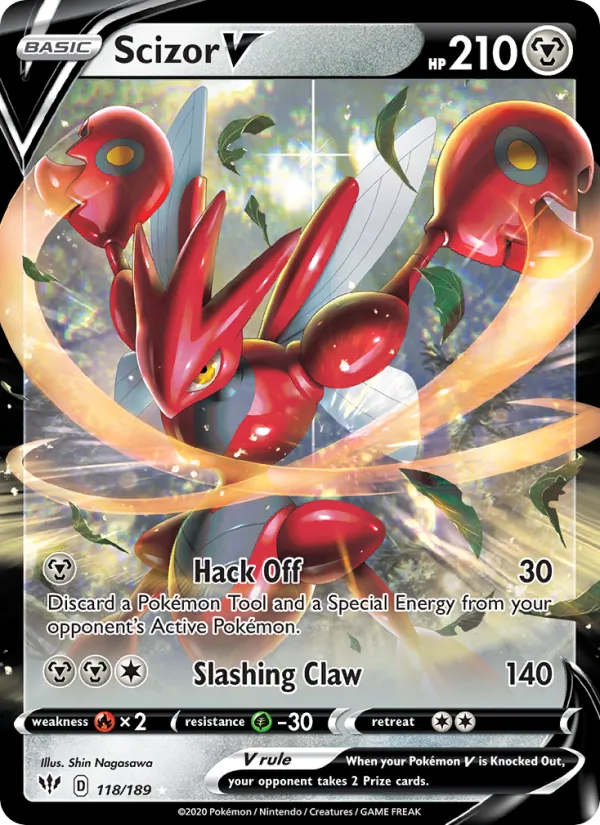 Scizor V #118 – Darkness Ablaze card