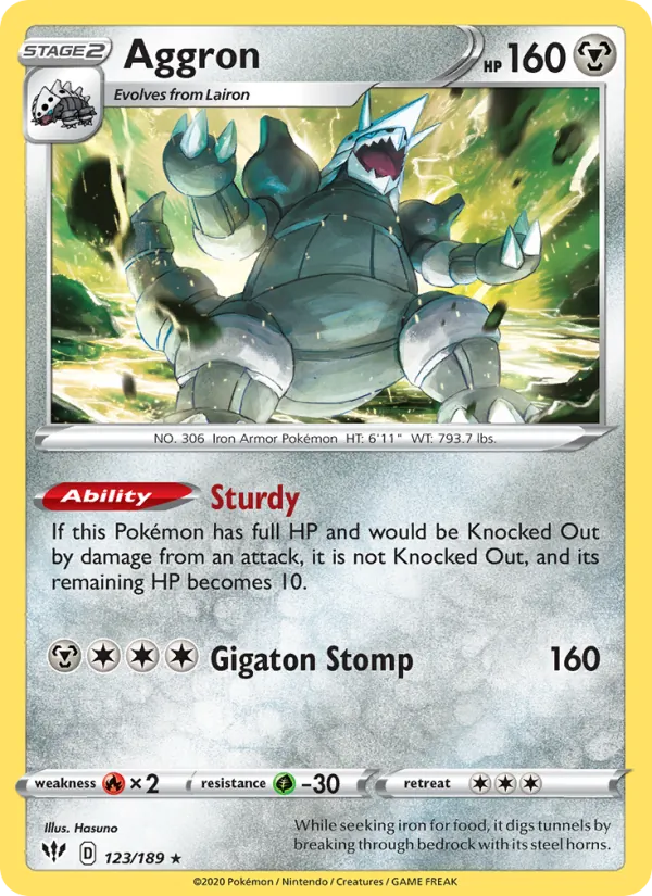 Aggron #123 – Darkness Ablaze card