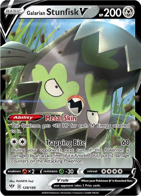 Galarian Stunfisk V #128 – Darkness Ablaze card