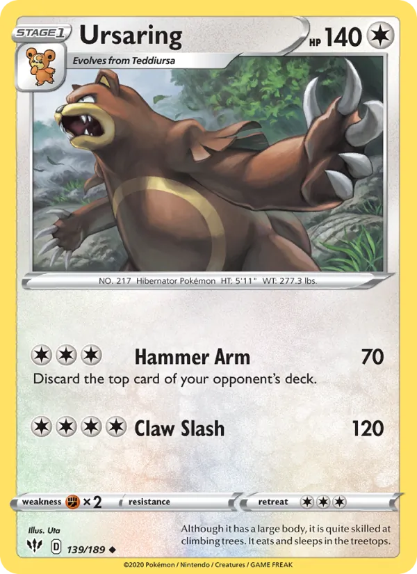 Ursaring #139 – Darkness Ablaze card