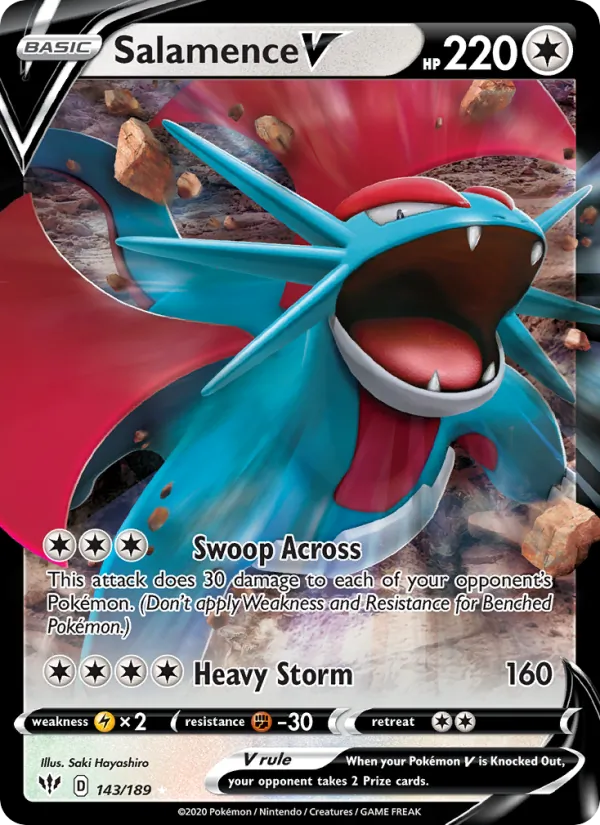 Salamence V #143 – Darkness Ablaze card
