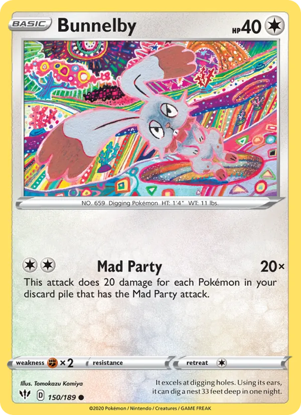 Bunnelby #150 – Darkness Ablaze card