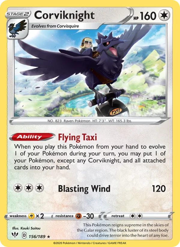 Corviknight #156 – Darkness Ablaze card